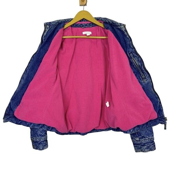 Vintage Charter Club Barn Chore Denim Jacket Medium Blue Quilted Fleece Country - Picture 2 of 9